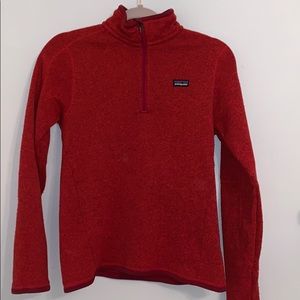 Red patagonia quarter zip